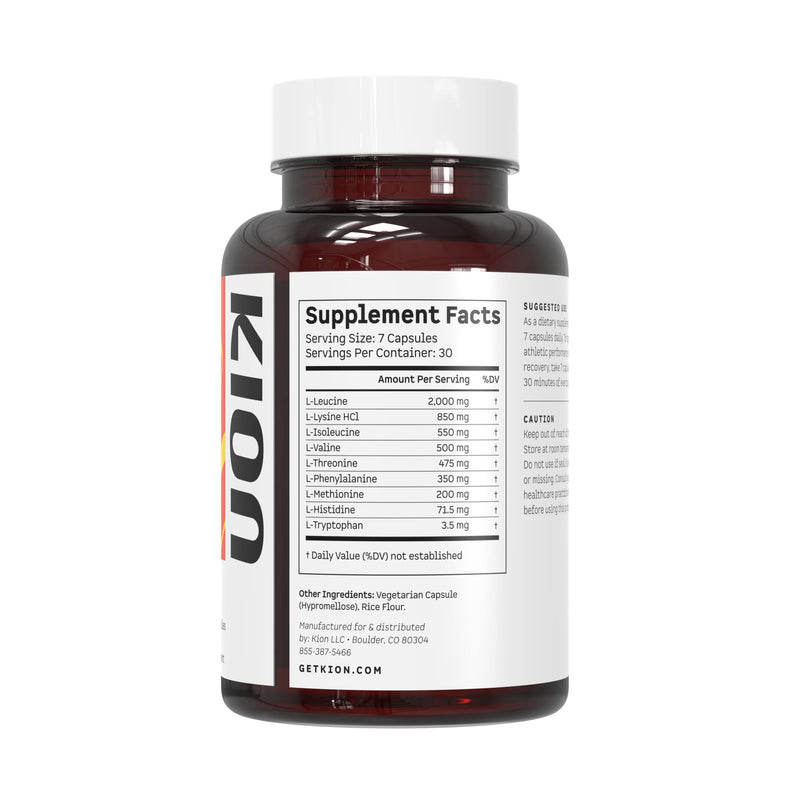 [Australia] - Kion Aminos Essential Amino Acids Capsules | The Building Blocks for Muscle Recovery, Reduced Cravings, Better Cognition, Immunity, and More | 30 Servings 