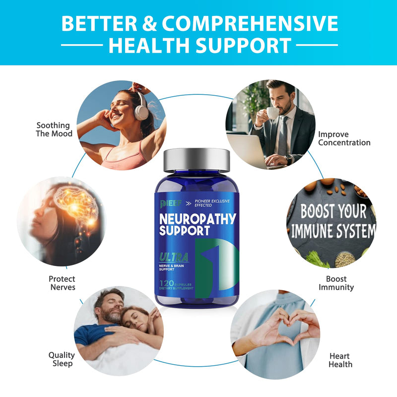 Nerve Savior for Neuropathy, 120 Capsules with 600mg Alpha Lipoic Acid & Benfotiamine, Daily Formula for Nerve Health in Hands, Fingers, Feet and Toes