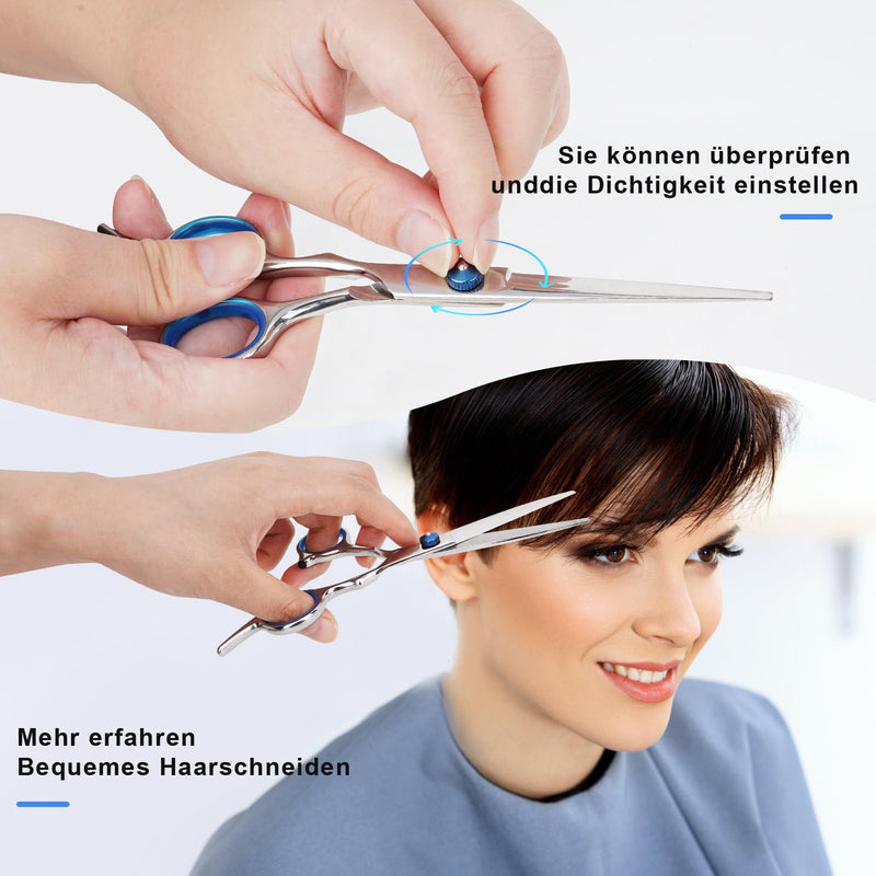 [Australia] - Haircut Scissors and Thinning Scissors, 6.5in Professional Stainless Steel Hairdressing Scissors with Sharp Blades, Ergonomic Hairdressing Scissors for Men Women Children and Pets Hair 