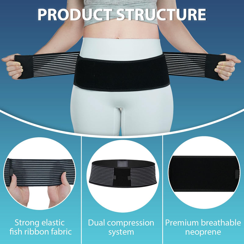 Nvorliy SI Joint Belt Plus Size Sacroiliac Brace Lumbar Lower Back Adjustable Compression Support Belly Band Stabilize Hip & Pelvic Relief Pain for Sciatic Nerve Fits Women and Men (2XL/3XL(50"-60")) 2XL/3XL(50"-60")