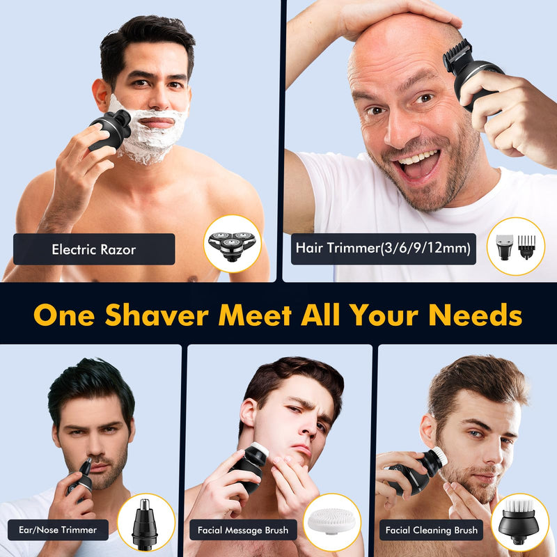[Australia] - Electric Razor for Men, 2025 Upgrade Electric Shavers for Men, Cordless Rechargeable Shaver for Men, Wet/Dry Mens Shaver Face Shaver, Quick Electric Razor Grooming Kit 