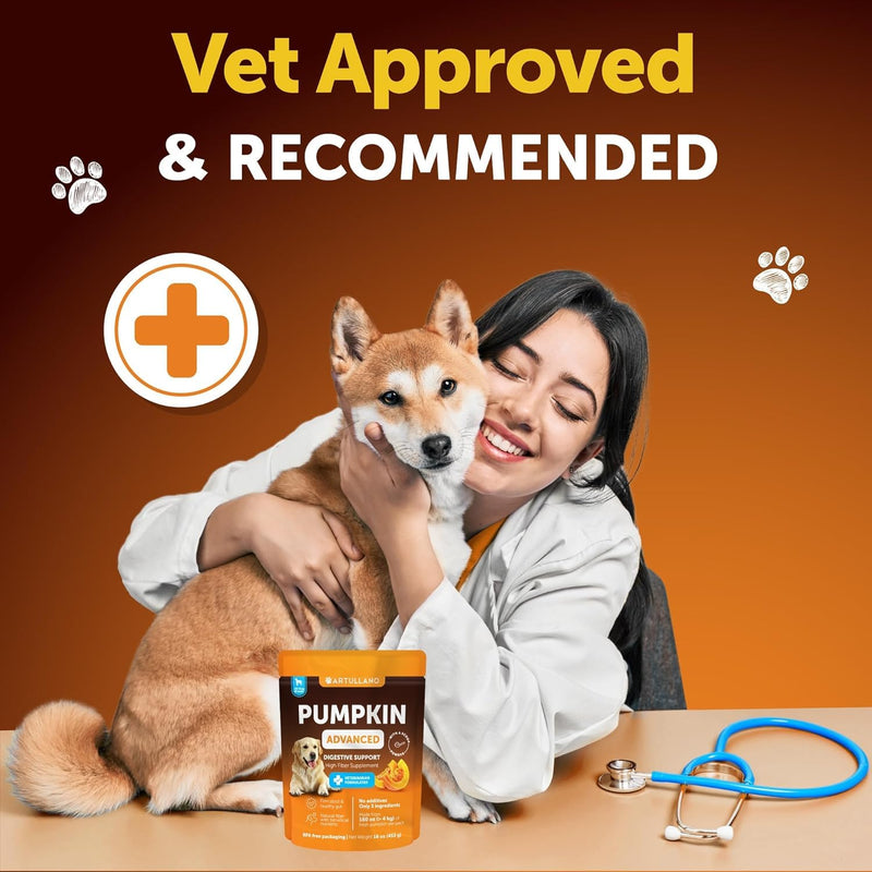 Pumpkin Powder for Dogs Digestive Support - 16 OZ - Fiber Supplement for Constipation - For Gut Balance, Healthy Skin, Digestion, Anal Glands, Firm Stool, Poop, Anti Diarrhea, Gas Relief - Made in USA - PawsPlanet Australia