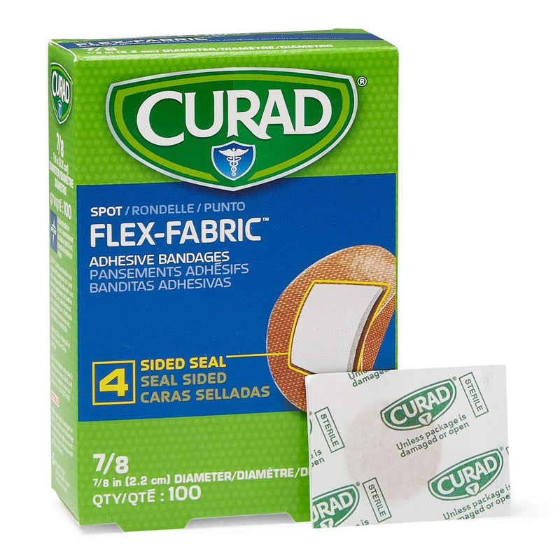 [Australia] - Curad Flex Fabric Spot Adhesive Bandages, Bandage Diameter is 7/8" (Box of 100) 7/8" 