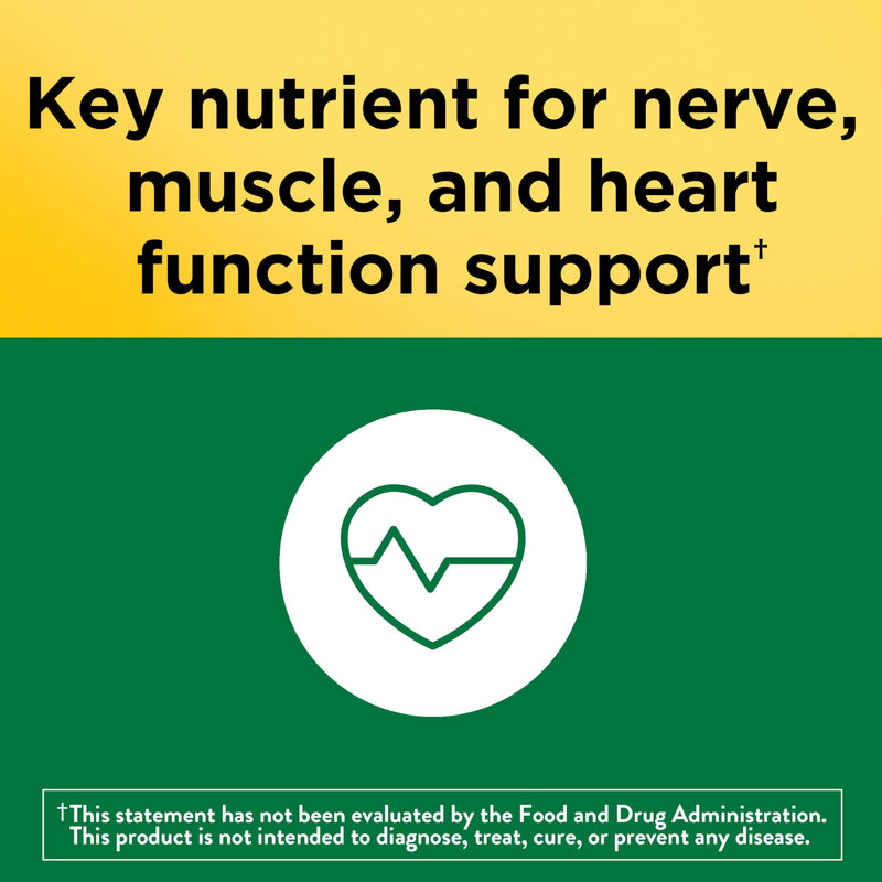 Nature Made Potassium Gluconate 550 mg, Potassium Supplements, 100 Tablets | Dietary Supplement for Nerve, Muscle and Heart Function Support, Helps Support Fluid Balance, Gluten Free, 100 Day Supply 100 Count (Pack of 1)