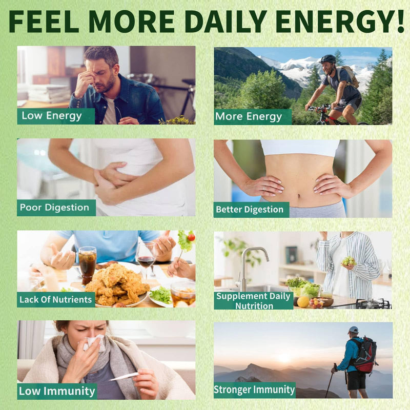 [Australia] - Greens Gummies - Organic Chlorella and Spirulina, Digestive & Gut Health, Formulated with 60+ Ingredients, Multi-Vitamins & Minerals, Daily Gummies, 224 Gummies Bear 