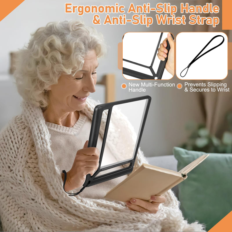 [Australia] - 5X Full Page Magnifying Glass for Reading, Lightweight Rectangular Magnifier Provides Large Book Page Viewing Area, Upgraded Handheld Magnifier for Reading Small Prints for Seniors, Low Vision 5X 