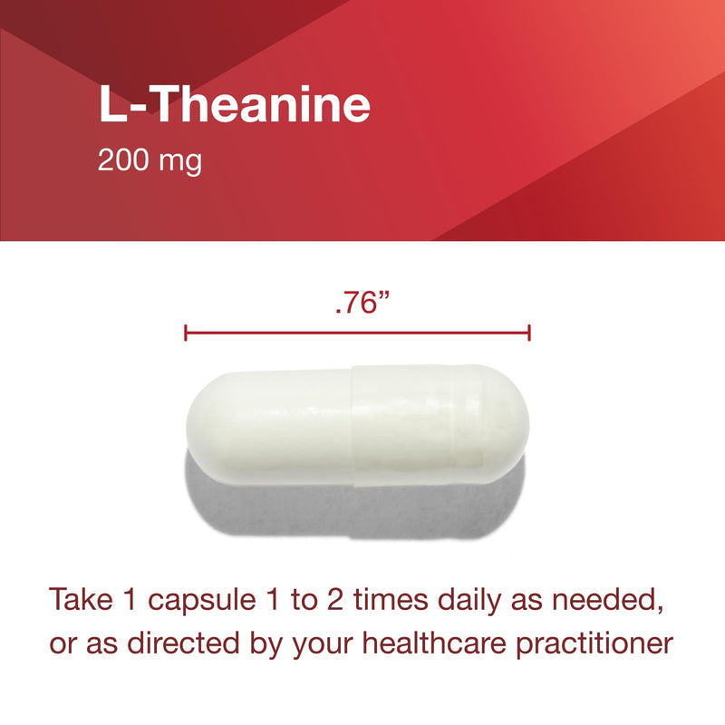 PROTOCOL FOR LIFE BALANCE L-Theanine 200mg, Stress Relief*, 60 Veg Caps | Support Relaxed but Alert Temperament*, Supports Brain Health and Efficiency*, Free of Dairy, Gluten, and Soy, Non-GMO, Vegan