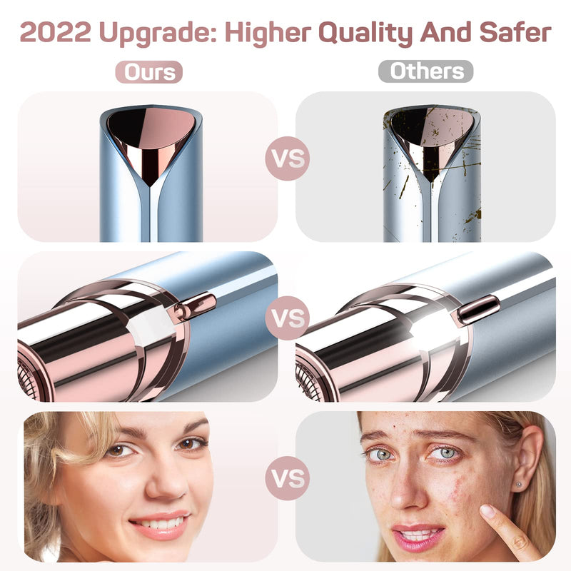 [Australia] - Facial Hair Removal for Women (As Seen on TV), Painless Facial Hair Remover, Rechargeable, Facial Hair Remover 2 x Replacement Heads Included, for Lips, Chin, Arms White Facial Hair Remover 