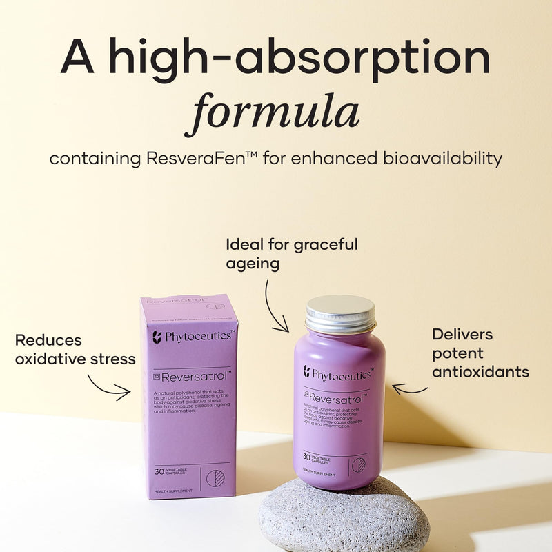Reversatrol – Antioxidant Supplement for Men & Women with Form of Resveratrol Called ResveraFen™ - Inflammation & Healthy Ageing Support – 30 Vegan Capsules – 1 Month Supply