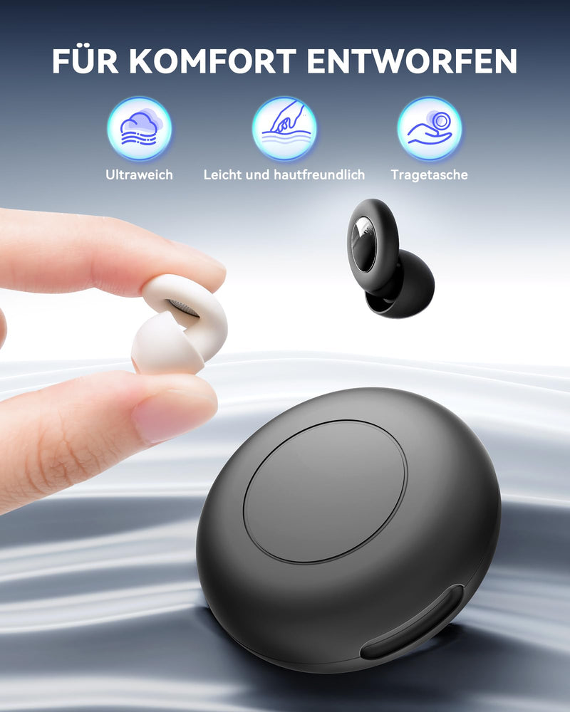 [Australia] - KAUGIC Earplugs for Sleeping, Silicone Reusable Ear Plugs, NRR 30dB Certified Hearing Protection Earplugs for Concerts, Nightlife, Focus, Travel 8 Tips in XS/S/M/L - Black 