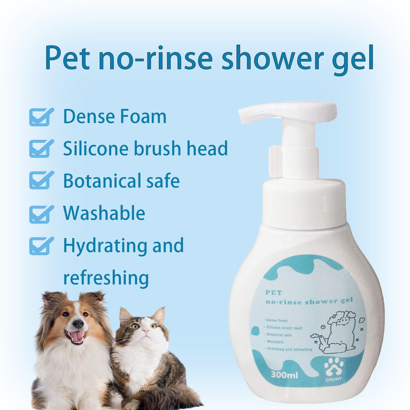 12.8oz Waterless No Rinse Dry Dogs Shampoo, Licking Safe Dry Shampoo for Cats, Foam Puppy Bath Cleaner Tool, Grooming for Kitten Doggy Sensitive Skin, Bathless Cleaning Pet Wash Shampoo - PawsPlanet Australia