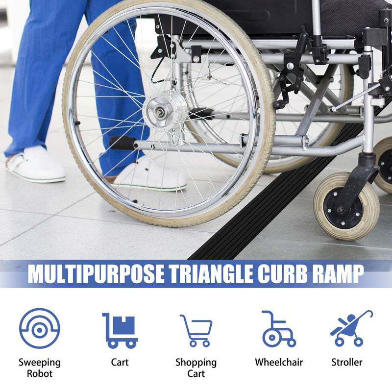[Australia] - Threshold Ramps for Doorways, 0.4" Rise Rubber Door Threshold Ramp Self-Adhesive Ramps, is Adjustable and Cuttable for Sweeper Wheelchair Stroller Scooter Reducer Ramp (Black, 2/5"height - 3.3Ft Long) Black 