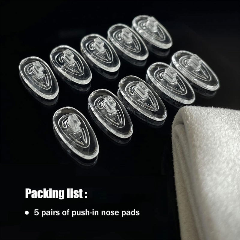 [Australia] - Kotkiddy 5 Pairs of Plug-In Nose Pads Non-Slip Glasses Nose Pads Soft Silicone Transparent Sunglasses Non-Slip Stopper Glasses Nose Pad Glasses Accessories 