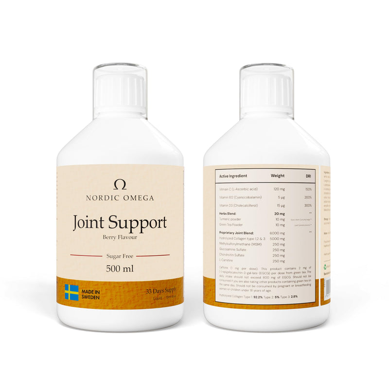 JointSupport Collagen, Berry Flavour, Sugar Free, 500ml, Made in Sweden (Pack of 1, Berry) 500 ml (Pack of 1)