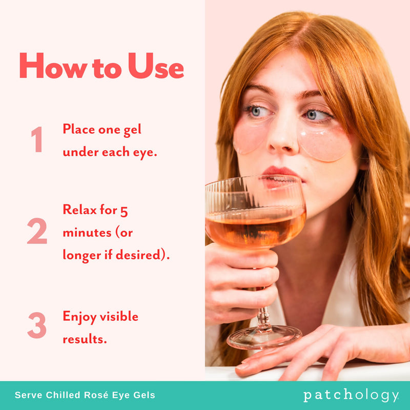 [Australia] - Patchology Hydrating Under Eye Patches for Dark Circles, Serve Chilled Hyaluronic Acid Serum Under Eye Mask protects and softens skin, Rose Eye Mask Skincare Treatment (5 Pairs) 