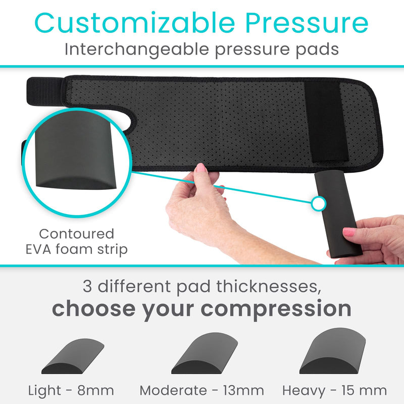 [Australia] - Vive Shin Splint Compression Wrap (Pair) - Adjustable Brace for Pain Relief, Support and Recovery - Lower Calf Compression Sleeve - For Medial Tibial Stress Syndrome and Anterior Shin Splints (Black) Black 