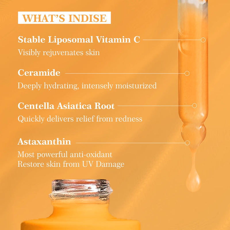 2 PCS Vitamin C Liposomal Face Serum, Instantly Calming, Soothing,Radiance Boosting Anti-Aging, Even Skin Tone with Centella Asiatica, Ceramide, Astaxanthin, Hyaluronic Acid DOUBLE ORANGE