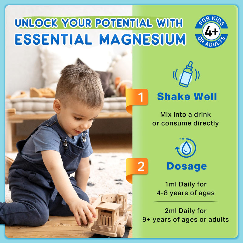 Magnesium Glycinate Liquid for Kids, Kids Magnesium Liquid Drops Supplement with L-Theanine, Calcium, Zinc, Vitamin D3 K2 for Sleep Calm Relaxation Brain Bones Focus, Lemon Flavor 2 Fl Oz 2 Fl Oz (Pack of 1)