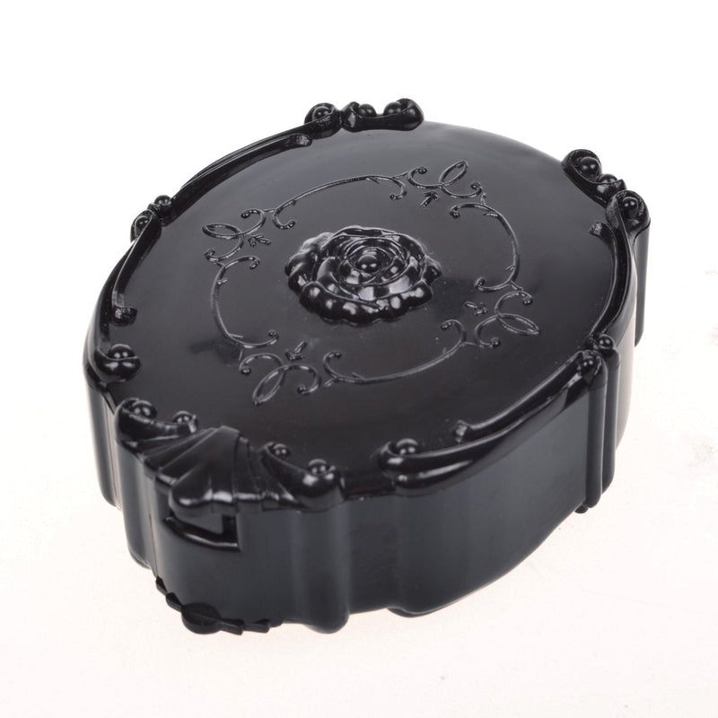[Australia] - AHIER Contact Lens Case Rose Design Portable Contact Lenses Container Holder Storage Box for Home and Travel with Mirror 