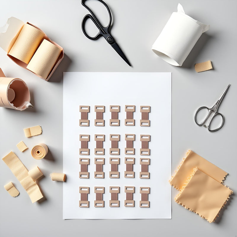 [Australia] - 20Pcs Brown Elastic Bandage Clips Adhesive Bandages Bandage Wrap Clips Stretch Metal Clips, Replaceable Wrap Clips for Various Types Bandages and Bandaging Supplies 