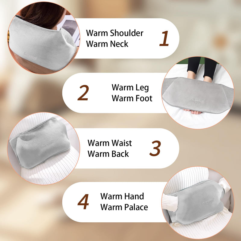 [Australia] - Ouxayapl hot water bottle belt 1.2 L, 3 in 1 hot water bottle with cover and soft waist cover, hot water bottle belt made of rubber, for back legs neck shoulder waist warming 