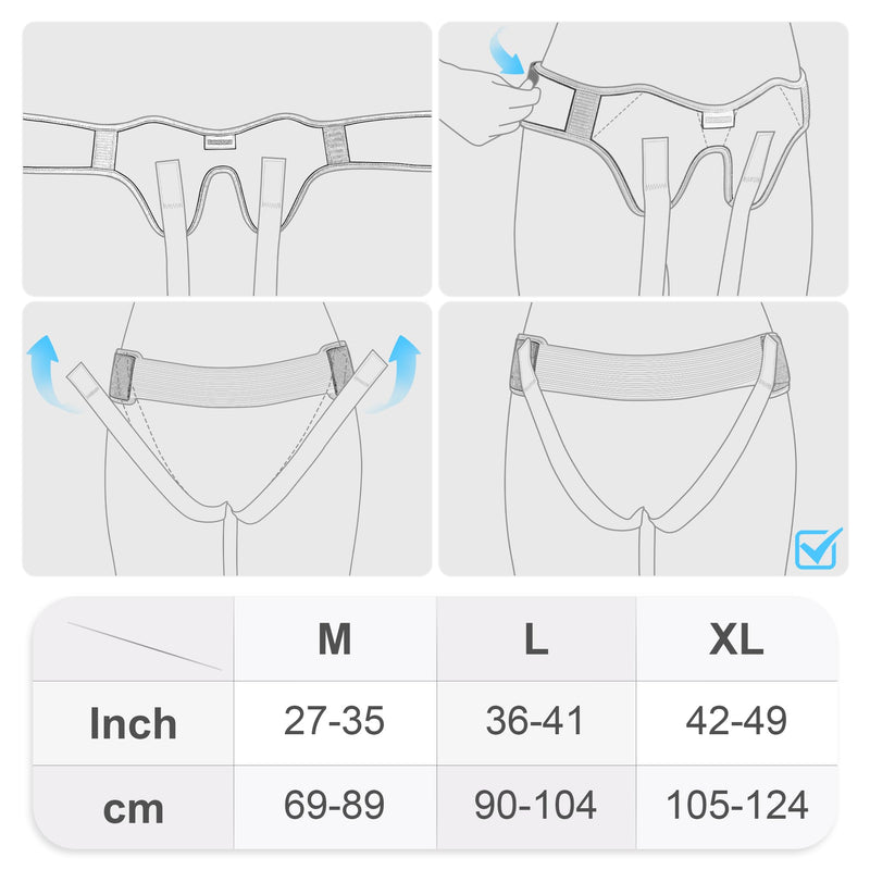 [Australia] - ZHENSTONE Hernia Belt Binder for Single/Double Inguinal or Sports Hernia, Hernia Support Brace for Men for Women Pain Relief Recovery Strap with 2 Removable Compression Pads 1 
