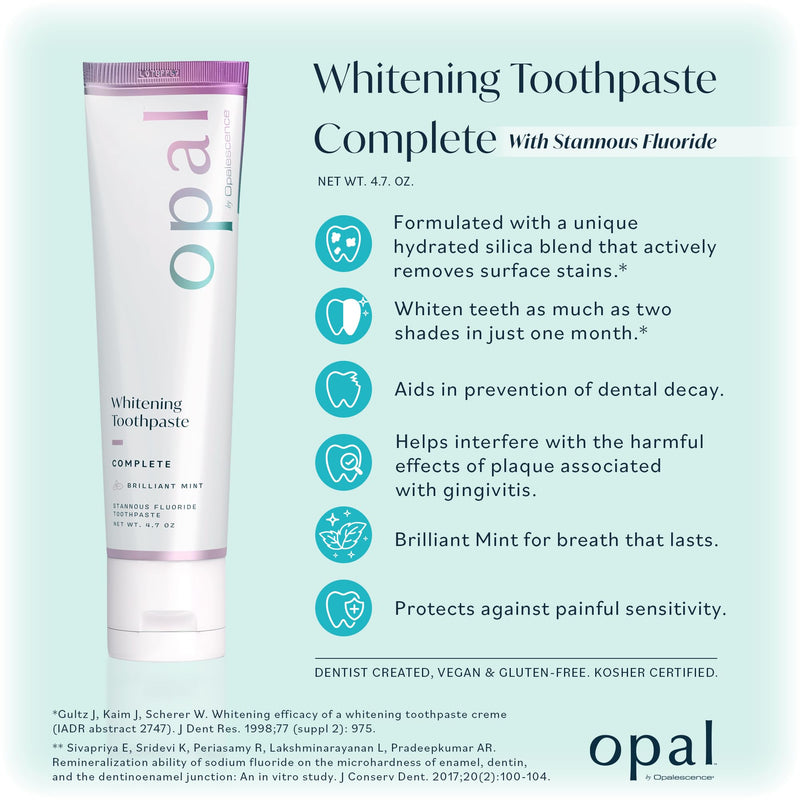 [Australia] - Opalescence Complete Stannous Fluoride for Prevention of Dental Decay, Sensivity, Gengivites & Whitening - (Pack of 1) Mint - 4.7 Ounce 5823-1 
