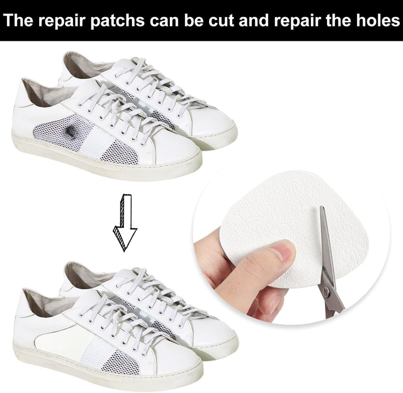 [Australia] - 4 Pairs of Self-Adhesive Sneaker Heel Repair Patch, White Shoe Hole Repair Patch, Hole in Shoe Repair for Leather Shoes, High Heels 8 