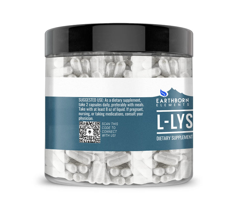 [Australia] - Earthborn Elements L-Lysine HCL 200 Capsules, Pure & Undiluted, No Additives 200 Count (Pack of 1) 