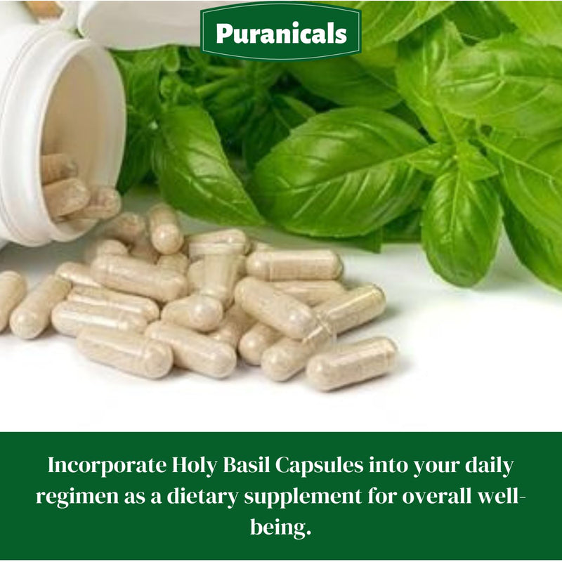 [Australia] - Holy Basil Premium 320 Capsules Non GMO and Gluten Free | Herbal Supplement | 600 mg Per Serving | Made with 100% Pure Herb Holy Basil Leaf Holy Basil Capsules 320 Count (Pack of 1) 