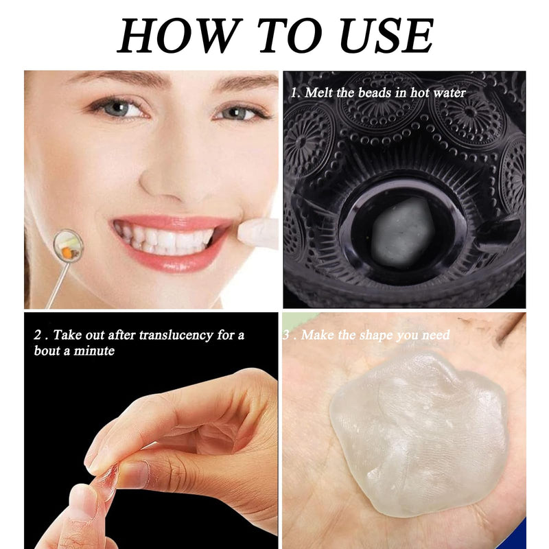 [Australia] - SNONESIY 100 g clip-on teeth, clip-on dentures, DIY dentures, used to repair missing teeth and denture veneers, temporary tooth repair beads 