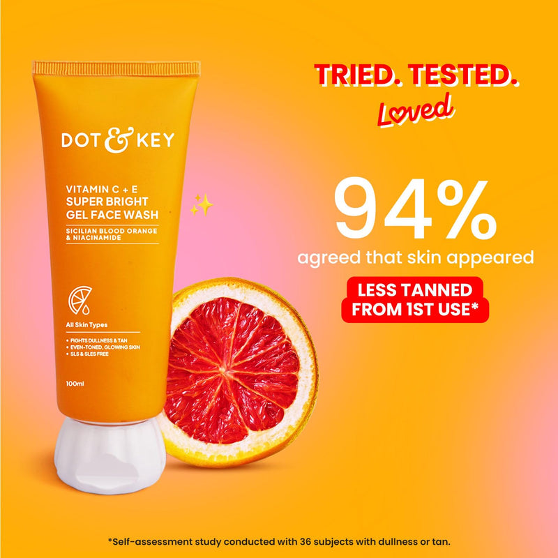 Dot & Key Vitamin C + E Gel Face Wash, With Triple Vitamin C, 3.38 fl oz (100 ml)