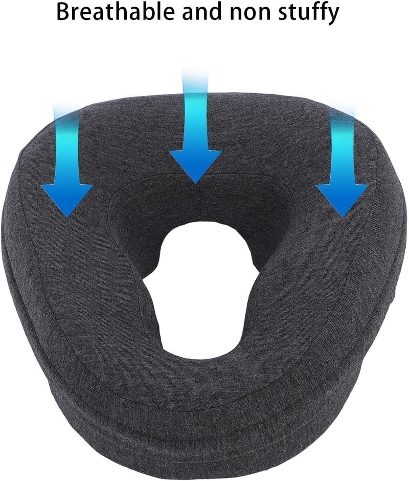 [Australia] - Face Down Pillows Massage Pillow for Bed Headrest Prone Down Sleeping Adjustable Memory Foam Stomach - Face Down Pillow After Eye Surgery (Dark Grey) Dark Grey 