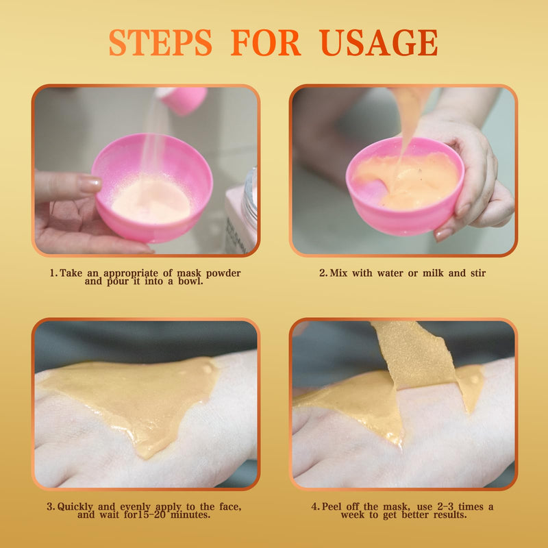 Jelly Mask for Facials Professional,Vitamin C Jelly Face Mask,Brightening & Hydrating Mask, Nourishing & Tightening, Anti-Aging & Acne Treatment, Face Skin Care Bowl Set DIY Spa 23 Fl Oz VitaminC