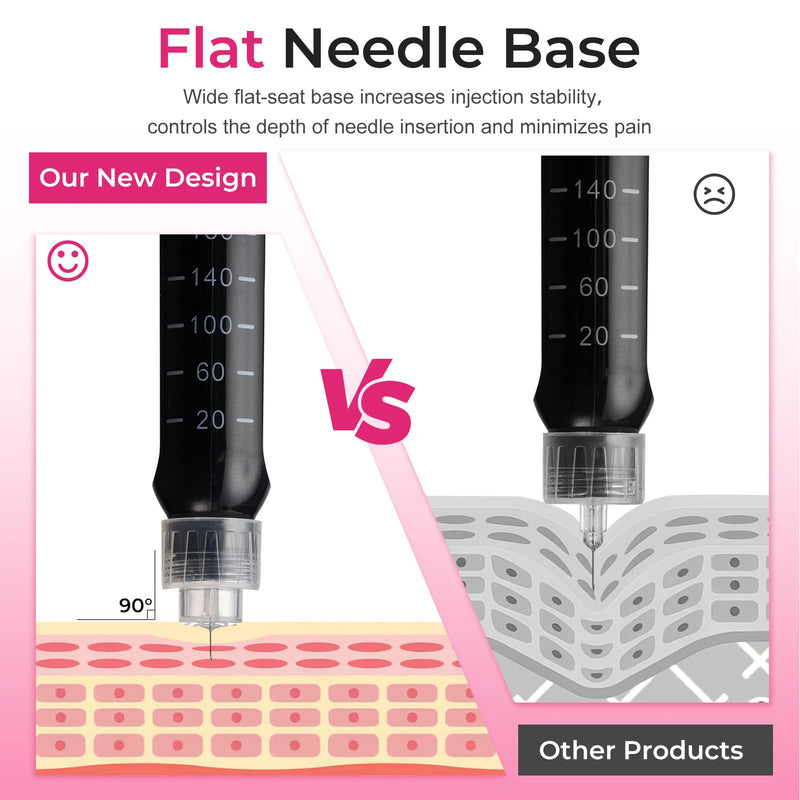 [Australia] - Insulin Pen Needle 32G 4mm (5/32"), Wide Flat -seat Base, 100 Count, Diabetic Pen Needles for Injections Universal Fit with Most Diabetes Pens Comfortable 