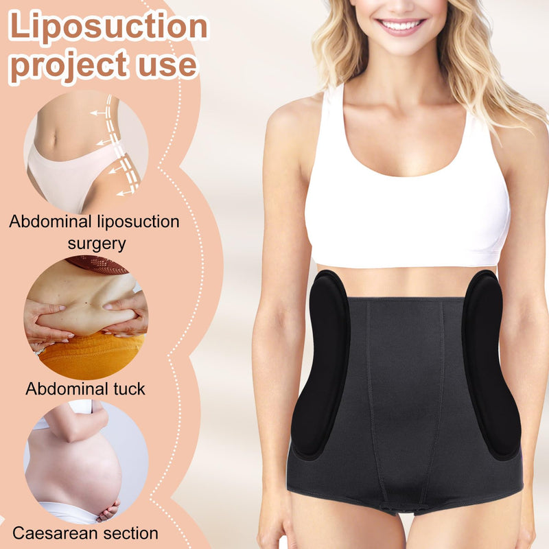 4pcs Abdominal Side Compression Boards, 11.8x5.5x0.47in Lipo Foam Lateral Protectors Waist Skin Anti-Sagging Filling Supplies for Post Surgery Recovery (Black) 4