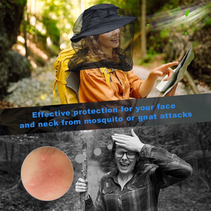 [Australia] - South to East Premium Mosquito Head Net for Insect, 2 Pack, Fly & Bug Protection | Ultra Large & Long, Extra Fine Holes for Camping, Hiking, Finshing, Gardening, Safari, Fits All Hats for Men & Women 2-Pack 