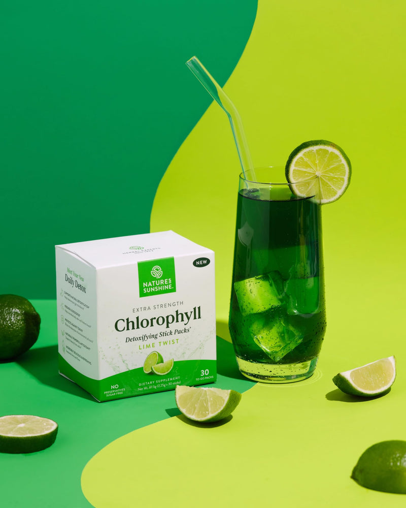 [Australia] - Nature's Sunshine Chlorophyll Stick Packs: Supercharge Your Detox and Boost Gut Health in Convenient, Delicious Stick Packs (Lime Twist) Lime Twist 