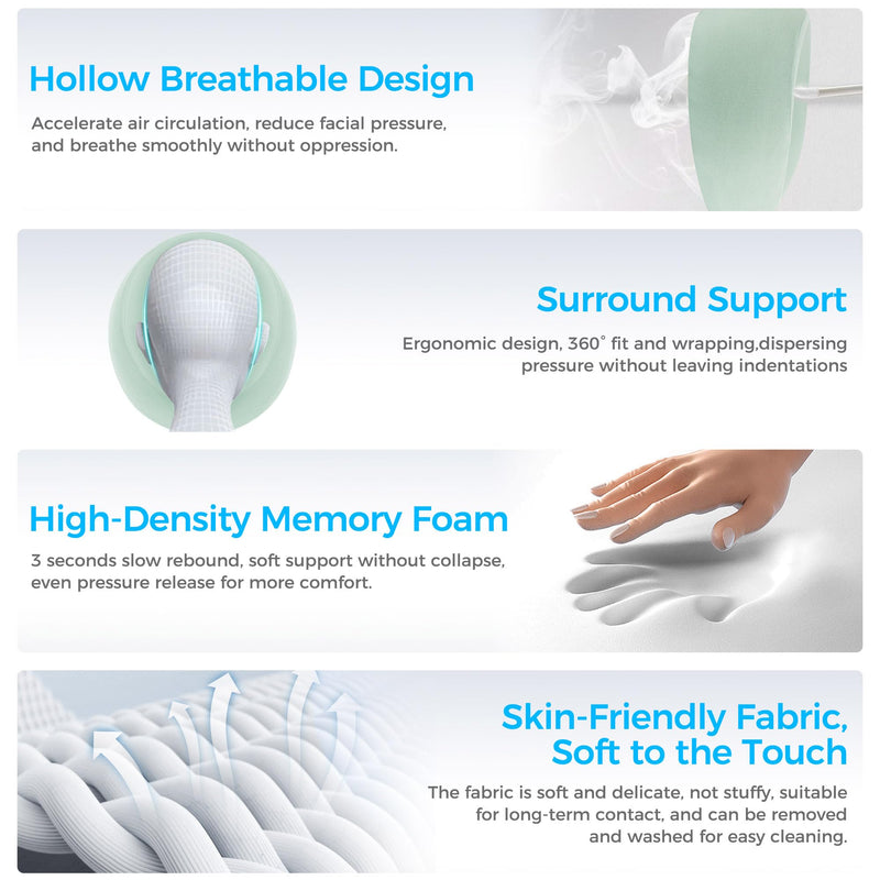 [Australia] - Face Down Pillow, Massage Headrest for Bed, Massage Face Cradle for Bed, BBL Pillow After Surgery Post Eye Surgery Vitrectomy Recovery, Faces Down Pillows for Rest and Recovery Reimagined (green) Green 