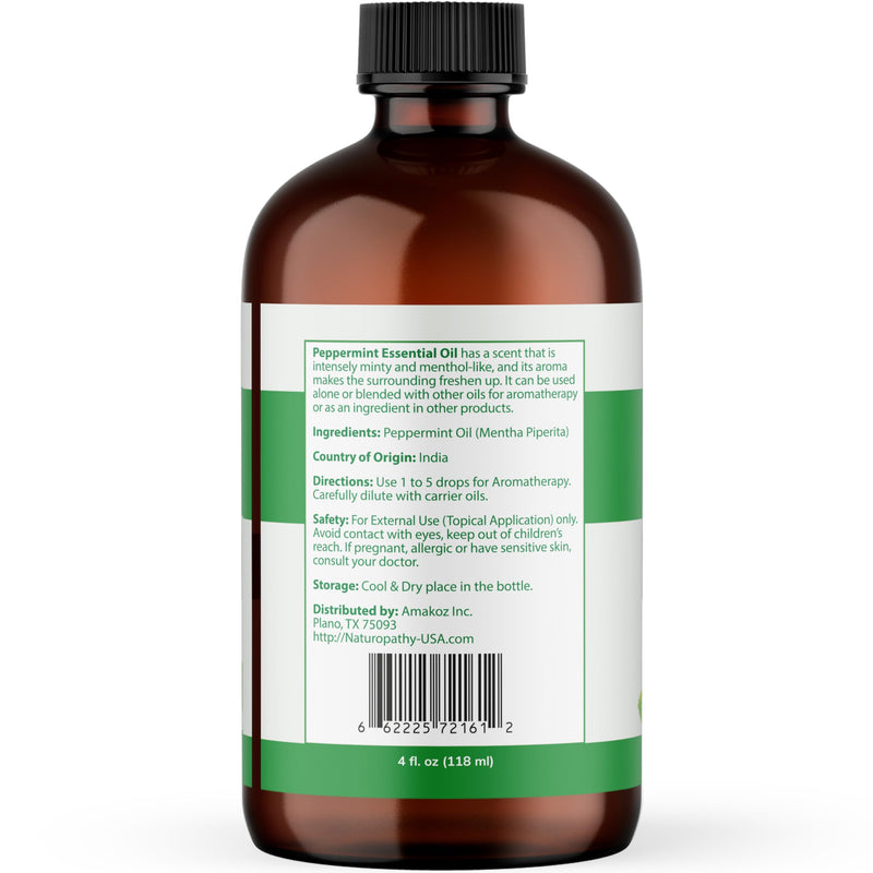 [Australia] - Naturopathy Peppermint Essential Oil, Natural Therapeutic Grade, Premium Quality Peppermint Oil, 4 fl. Oz - Perfect for Aromatherapy and Relaxation 4 Fl Oz (Pack of 1) 
