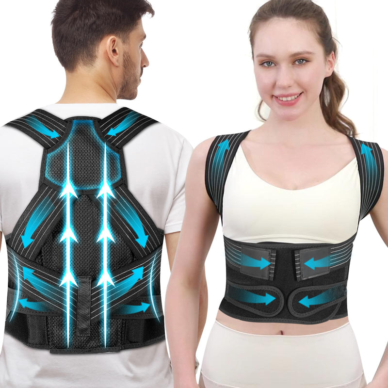 [Australia] - Posture Corrector for Women and Men with Bionic System, Upgraded Back Brace, Adjustable Full Back Support, Shoulder Straightener, Neck, Upper and Lower Back Pain Relief S-Black-4 