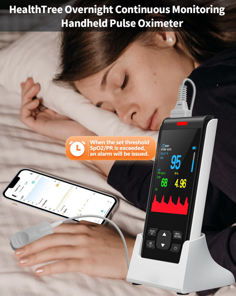 [Australia] - Pulse Oximeter Rechargeable Fingertip Pulse Ox, Handheld Pulse Oximeter, HealthTree Finger Blood Oxygen Saturation Monitor with SpO2 & Pulse Rate, Portable Oxygen Meter Finger for Adults For Adult 
