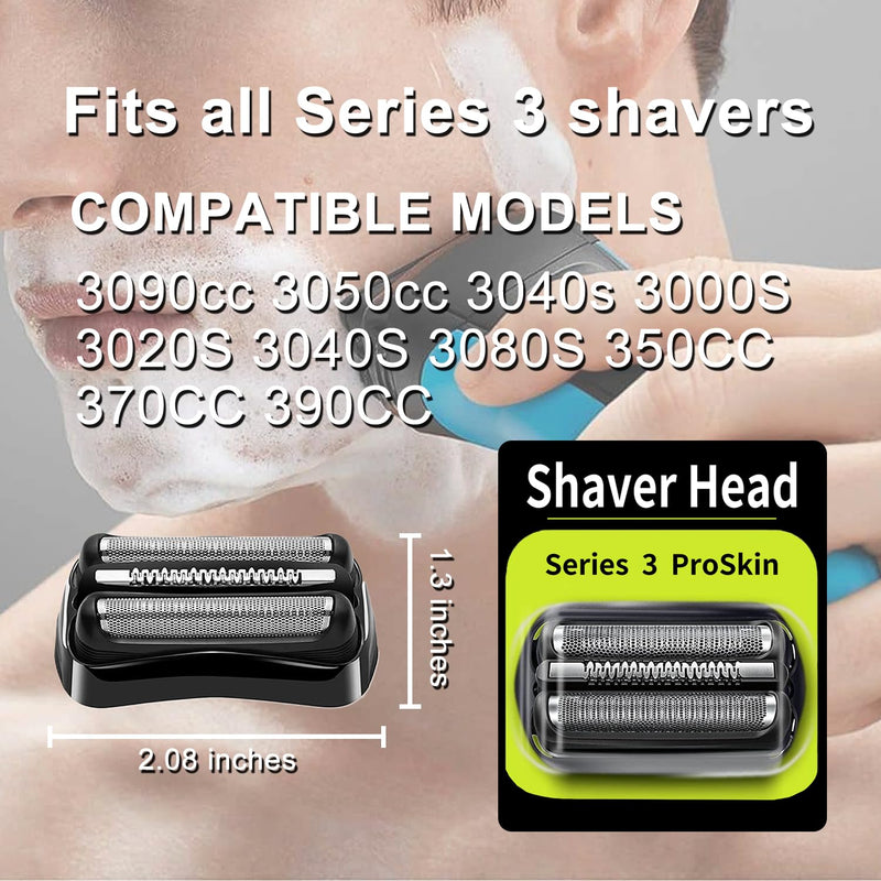 2 Packs 21B Series 3 Electric Shaver Replacement Head Compatible with Braun Series 3 Foil Shaver Replacement Heads 21b 3010s, 3040s,5409,etc for Braun Part 21b 21B 2PACKS