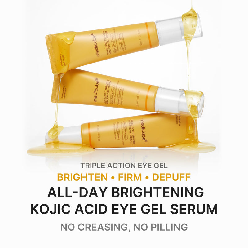 medicube Eye Serum with Kojic Acid Turmeric for All-Day Brightening | Refreshing Eye Gel Serum with Vitamin C, Retinol & Caffeine - Hydrating & Cooling Formula, Korean Skincare, 1.01 fl.oz 1.01 Fl Oz (Pack of 1)
