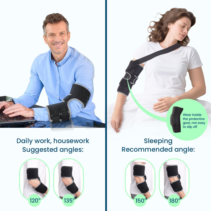 [Australia] - Cubital Tunnel Syndrome Elbow Brace Splint For Ulnar Nerve Entrapment Gray S 