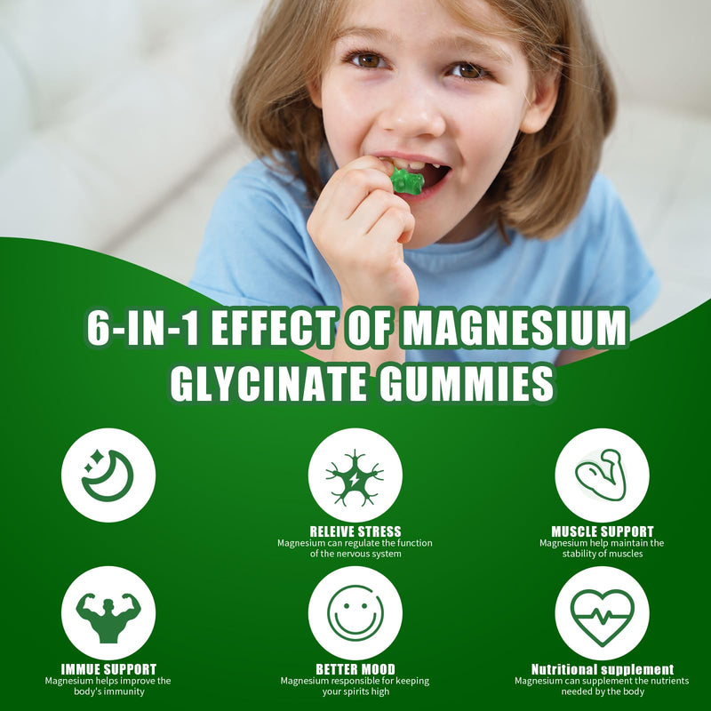 [Australia] - Magnesium Glycinate Gummies 400mg Supplements with Magnesium Malate & Taurate | Vitamin D3 Spinach | Kale | Broccoli 