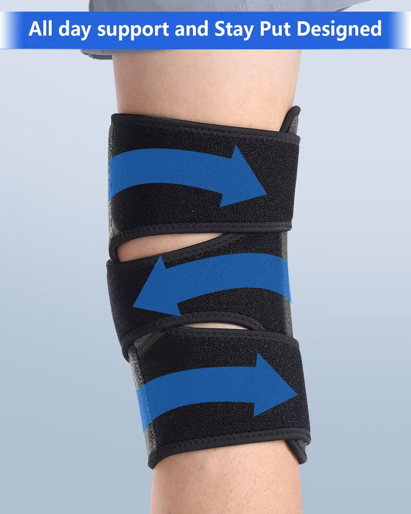 [Australia] - ABYON Knee Brace for Women & Men Meniscus Tear, ACL, Arthritis, Knee Support with Triple Side Stabilizers and Adjustable 360° Wraparound Strap for Maximum Knee Pain Support and Fast Recovery - Please Check How To Size Video Medium Black-Grey 