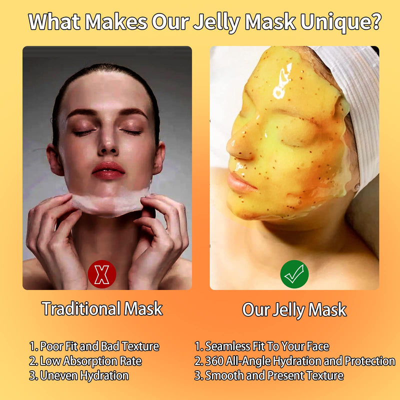 24K and Tea Tree Jelly Face Mask for Facials Hydrating, Anti-Aging & Nourishing| Professional Hydrojelly Masks | Vajacial Jelly Mask Powder