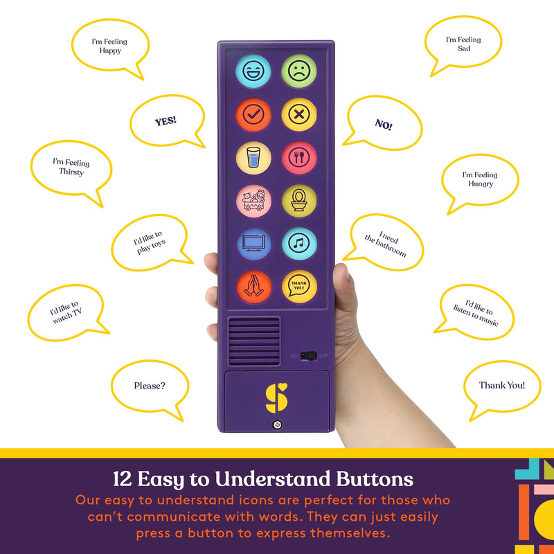 [Australia] - Special Supplies AAC Communication Device for Speech Therapy, Talker Buddy Communication Device for Non Verbal Kids & Adults, Autism Talking Aids for Home or School, Communication Device W/Travel Bag 