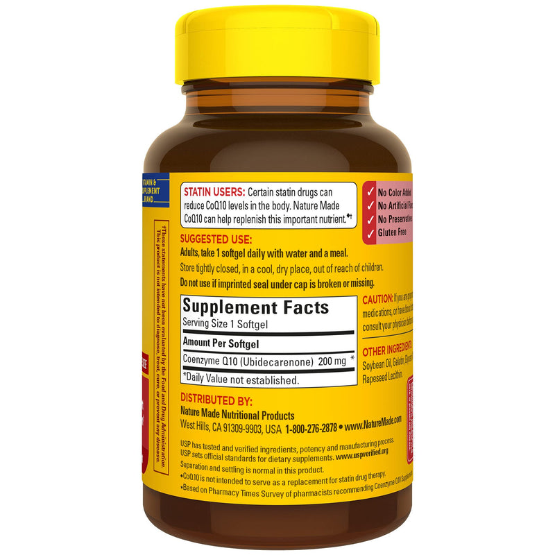 [Australia] - Nature Made CoQ10 200mg, Dietary Supplement for Heart Health Support, 80 Softgels, 80 Day Supply Naturally Orange 80 Count (Pack of 1) 